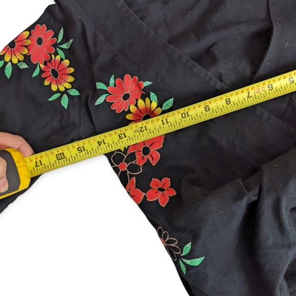 Vintage 90s Y2k Japanese Style Phoenix Print Wrap Top - Picture 7 of 8